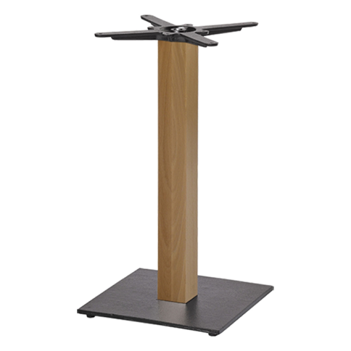 Tischgestell 4040FW mit Holzrsäule HPL-beschichtet