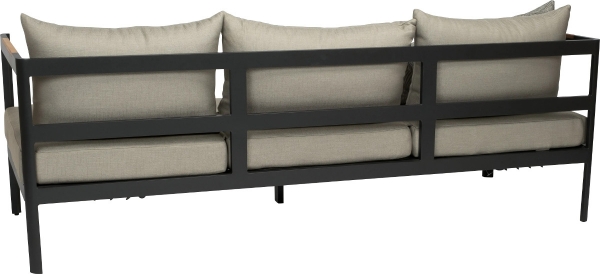 STERN® Set VIGGO Lounge 3-Sitzer Sofa mit Fußbank schwarz/leinen/cream