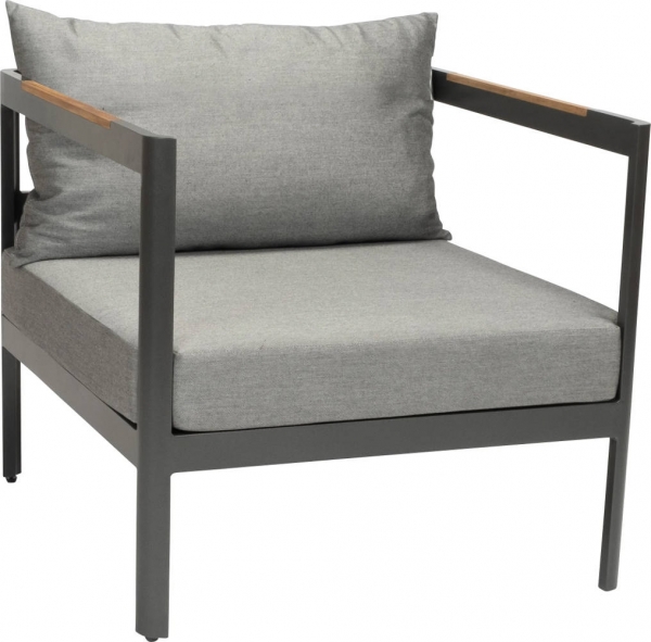 STERN® Sessel VIGGO Aluminium anthrazit Textilen karbon Kissen seidengrau