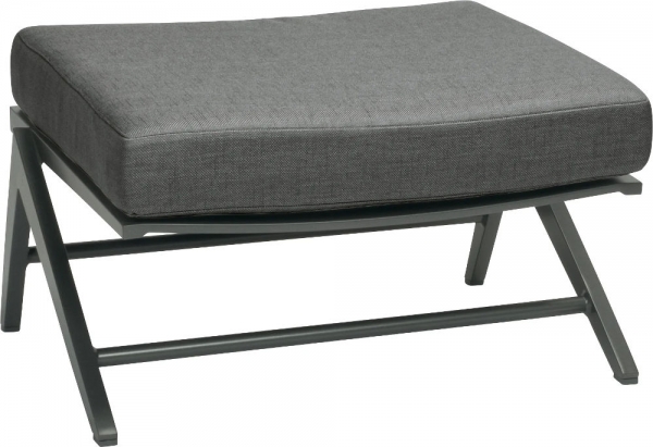 STERN® Lounge Hocker JACKIE Aluminium anthrazit mit Kissen seidengrau