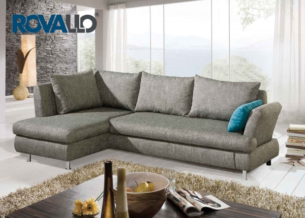 ROVALLO® Eck-Schlafsofa LUISA mit Ottomane