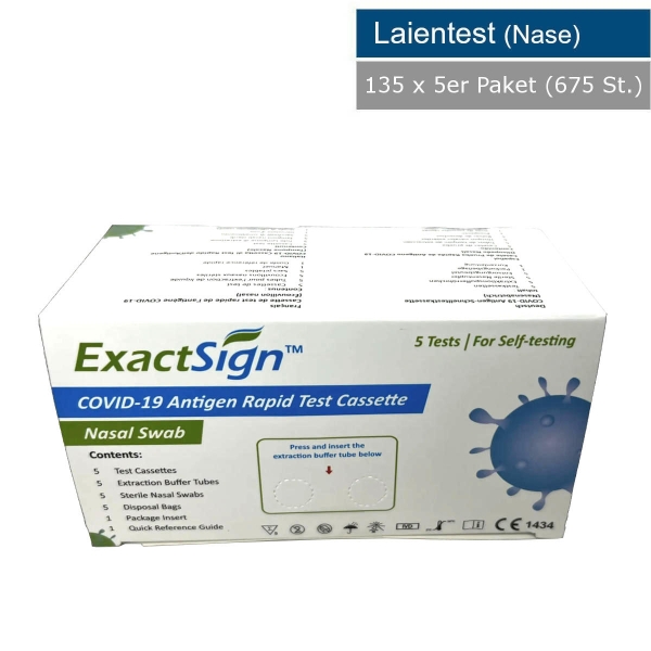 ExactSign Corona Antigen Schnelltest für Laien, VE675 (135x5)