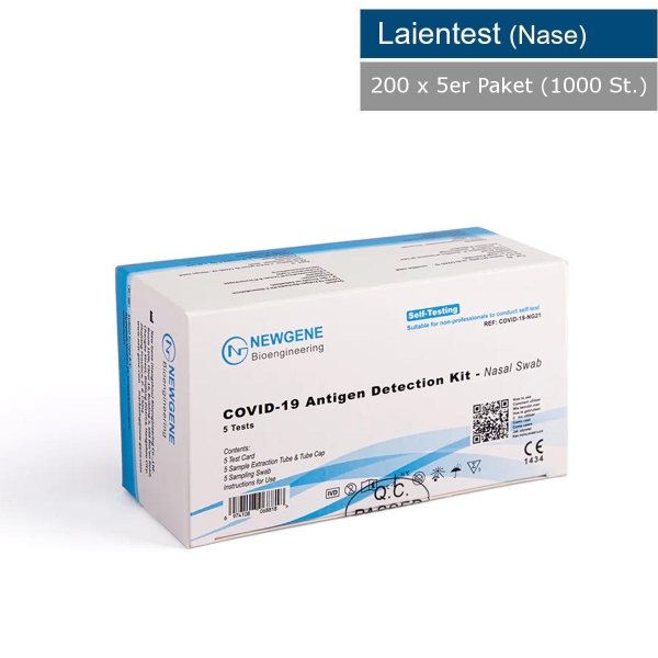 Newgene 5er Corona Antigen Schnelltest für Laien, VE1000 (200x5)