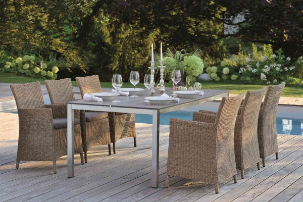 STERN® Terrassenstuhl SORTINO Dining Sessel mit Armlehne & Sitzkissen