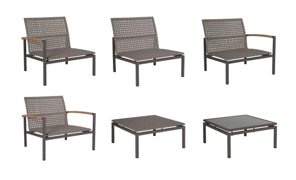 STERN® Outdoor Loungeserie LUCY anthrazit/platin